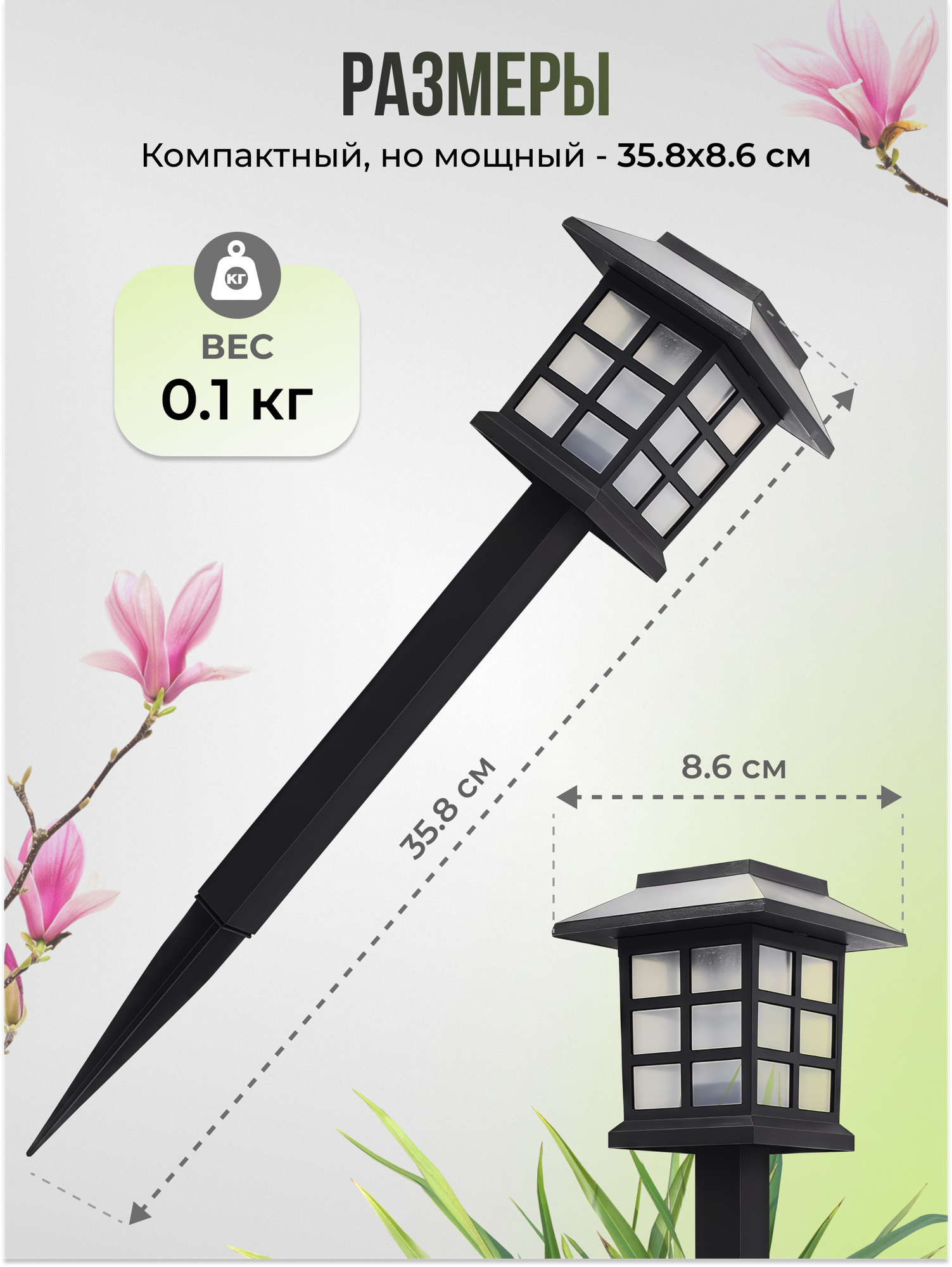Набор садовых светильников Homium LED Elementary, на солнечных батареях, S03, 2шт — фото 1