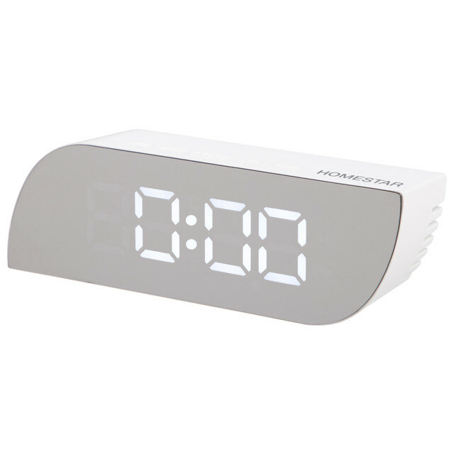 Часы электронные HOMESTAR HS-0121 с будильником и термометром белый