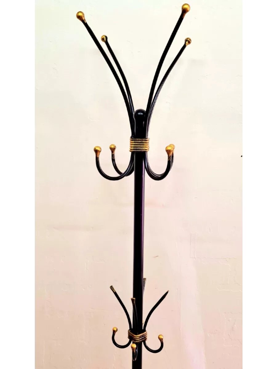 Кованая вешалка напольная, Студия кованой мебели Нива, цвет античное золото — фото 1