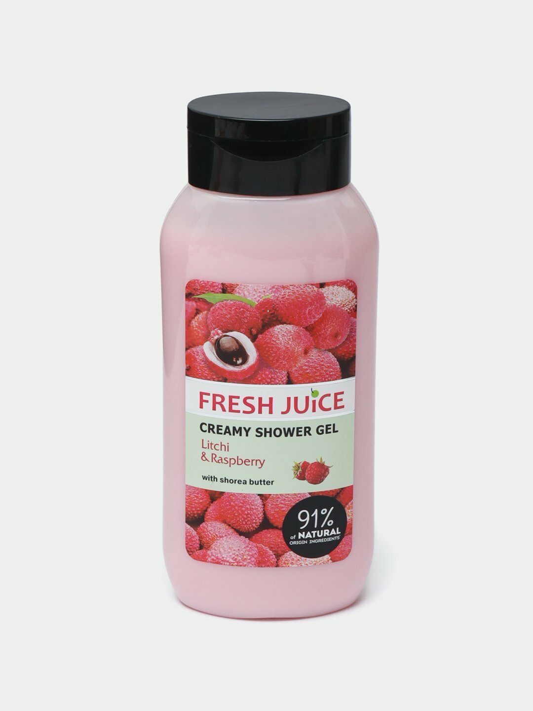 Крем-гель для душа, увлажняющий с маслом шореа, Litchi & Raspberry, Fresh Juice, 400 мл