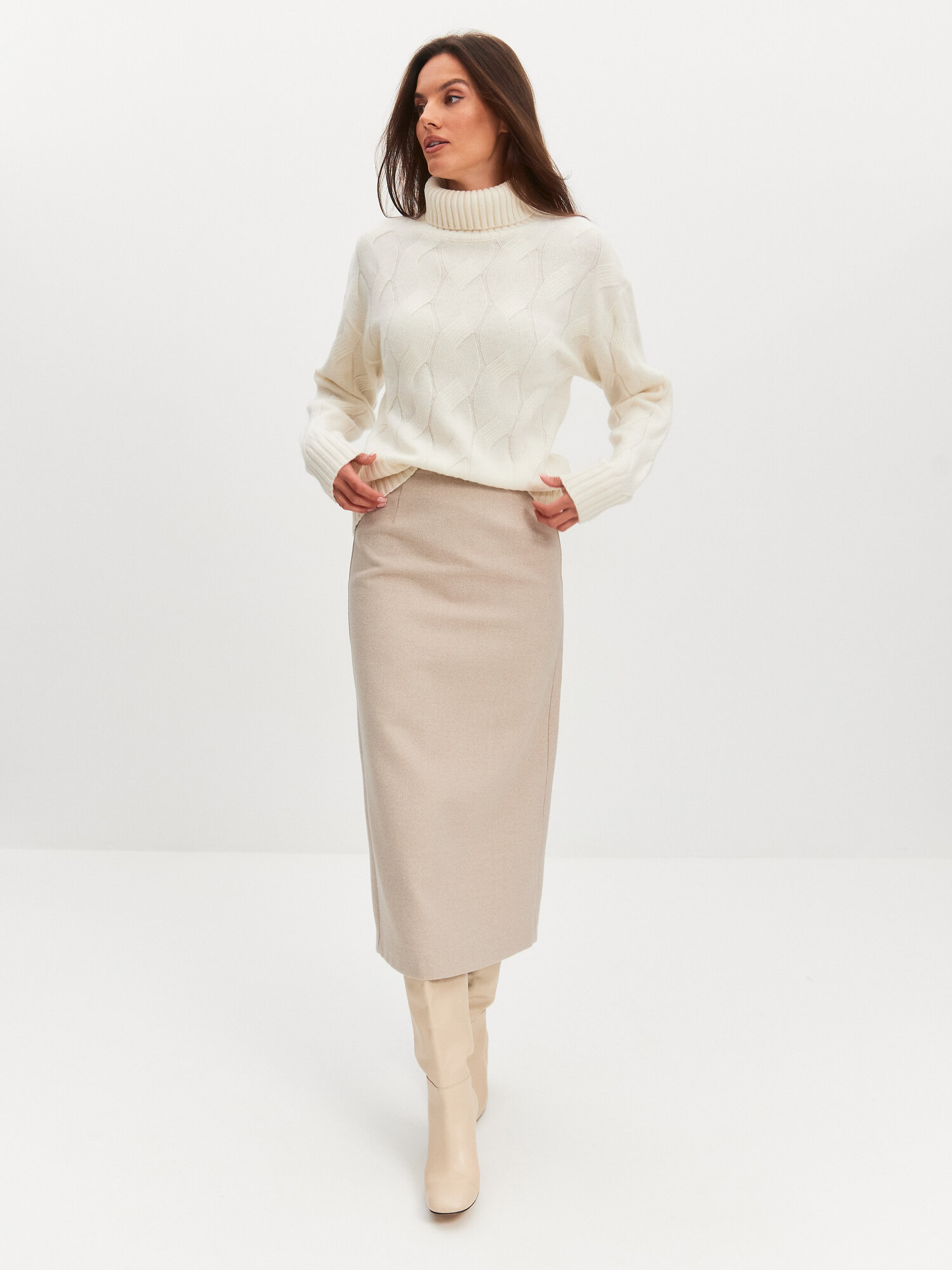 Юбка TO BE ONE, размер 42, бежевый