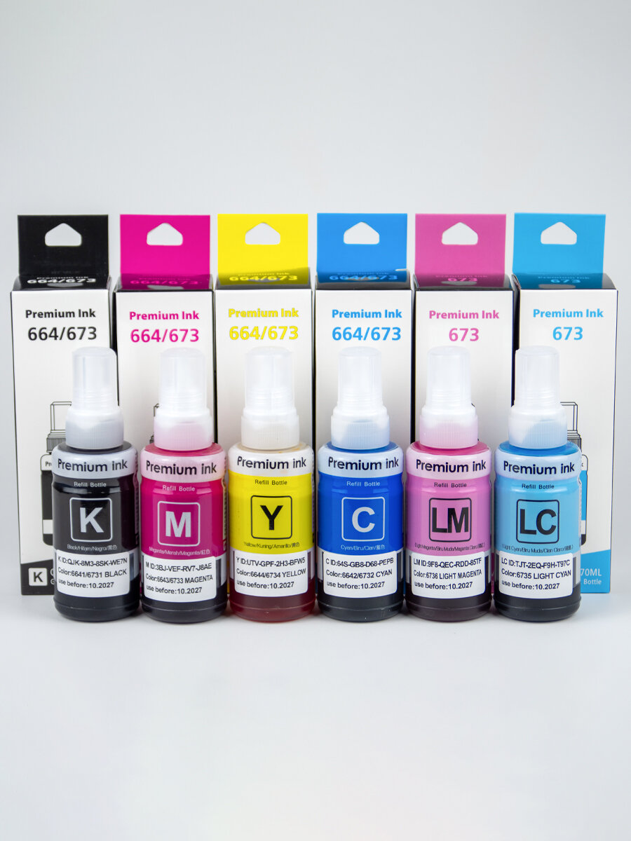 Чернила Premium Ink 673 EP, для принтеров Epson, 420 мл, 6 цветов