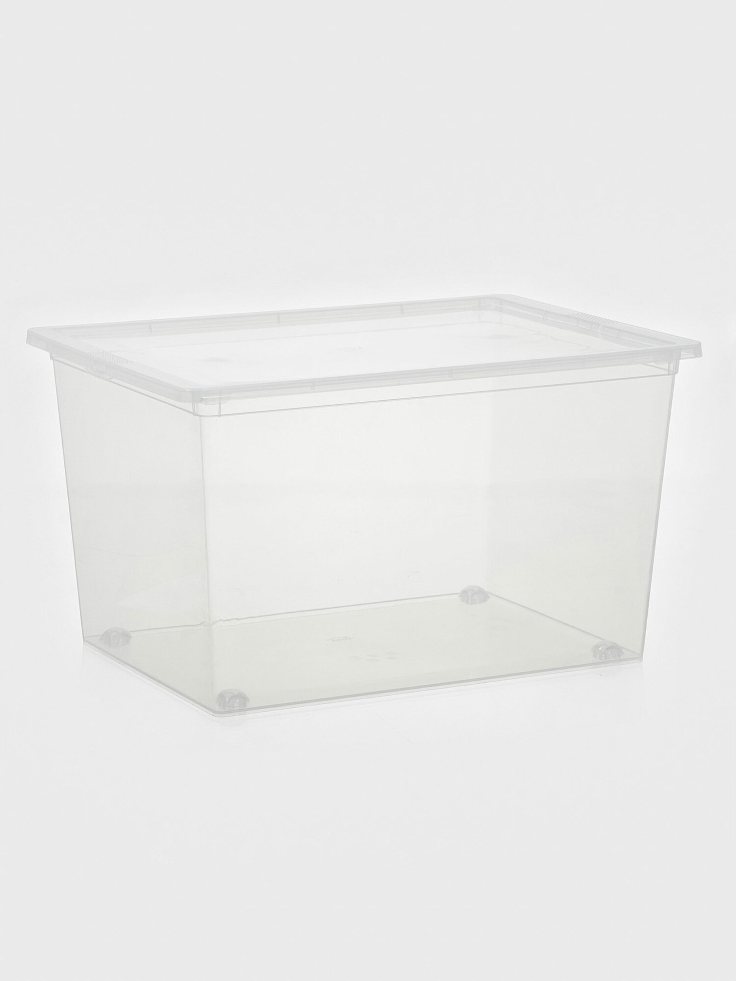 Ящик для хранения 50 л 53x38x30 см с крышкой прозрачный вид: контейнер