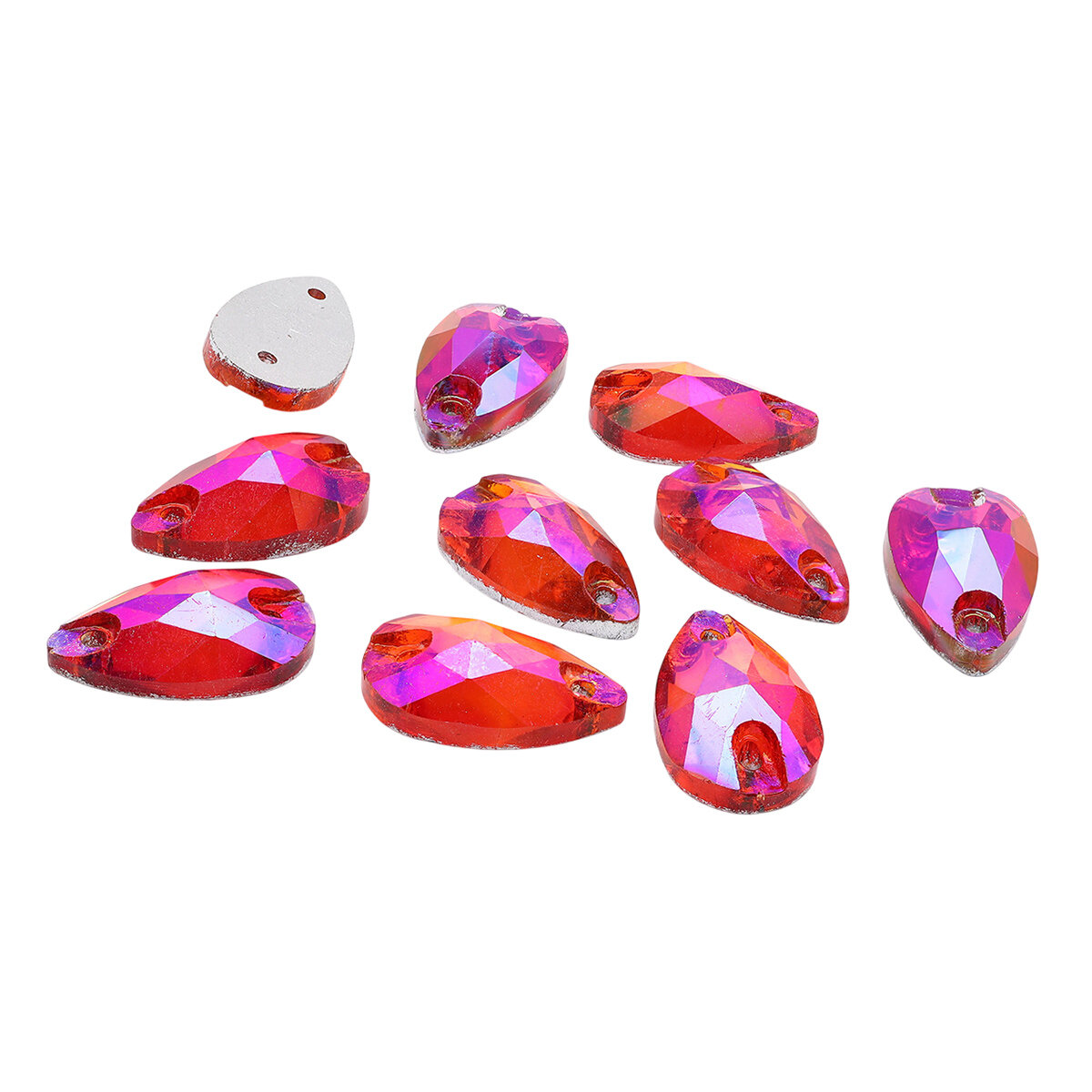 Стразы хрустальные пришивные формы 'капля' Astra&Craft, ХК007НН712, цвет фуксия, 7х12 мм, 10 шт