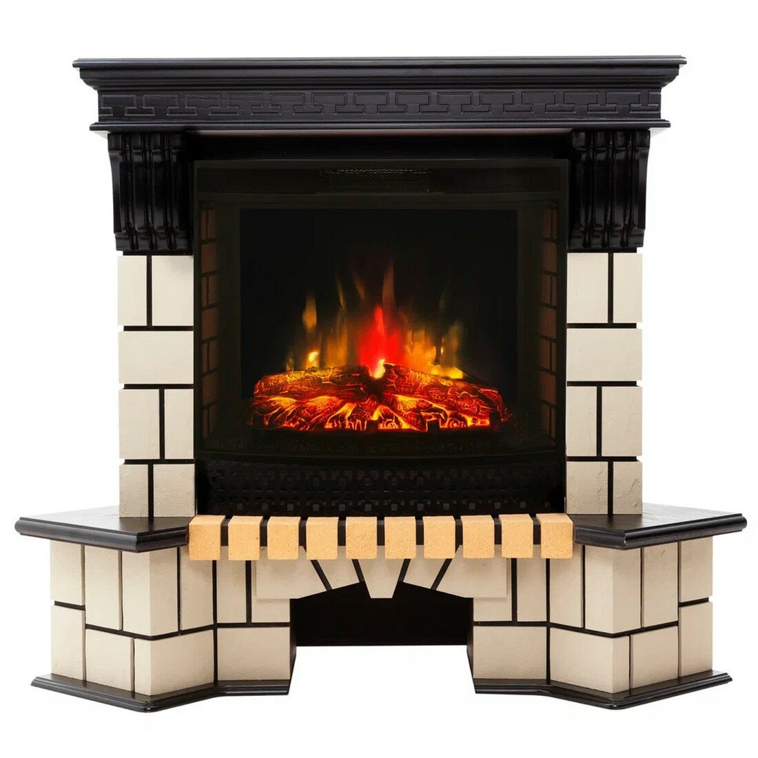 Каминокомплект RealFlame STONE Corner FS25 угловой имитация пламени бежевый