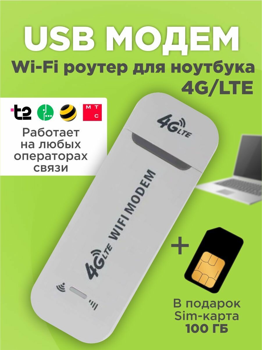 Wi-Fi модем, 4G, USB, питание через USB, подключение внешней антенны