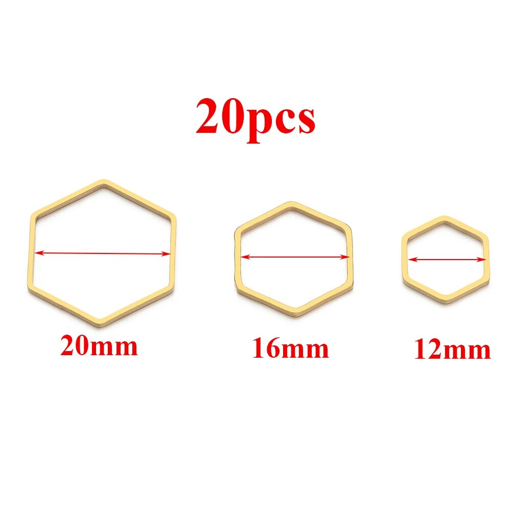Заключения из нержавеющей стали Oklayn золотистого цвета 20/50 шт Gold 20pcs 16mm