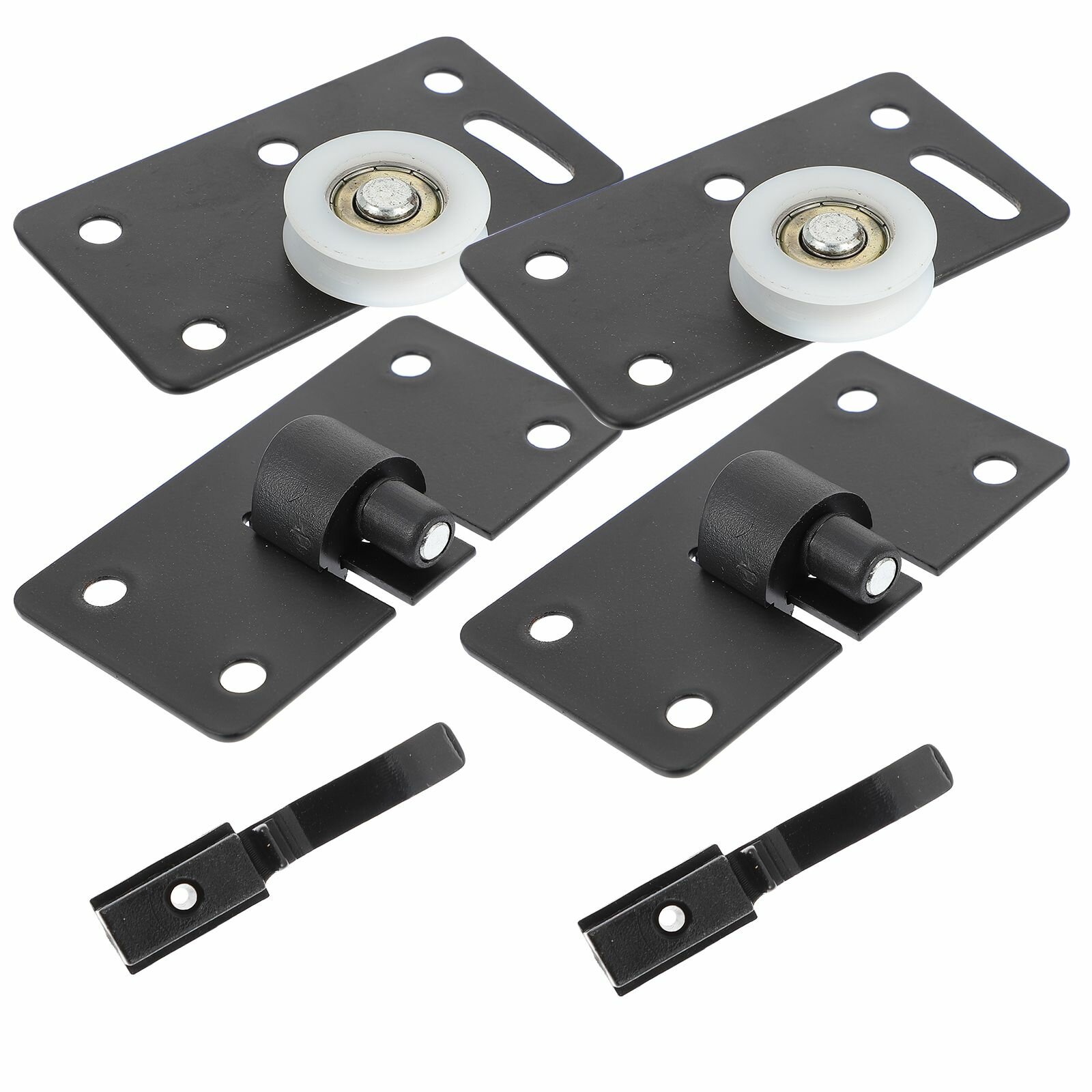 Ролики Для Раздвижных Дверей Быстрая Разборка Тихая Операция 4 Комплекта Черный Цвет Холоднокатаная Сталь