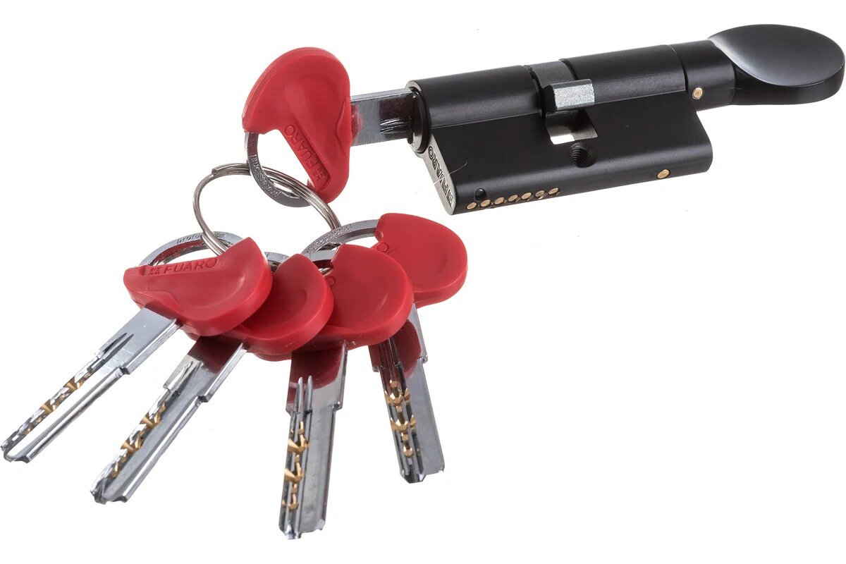 Fuaro Цилиндровый механизм D-PRO502/60 mm 25+10+25 BL черный 5 кл. 42511