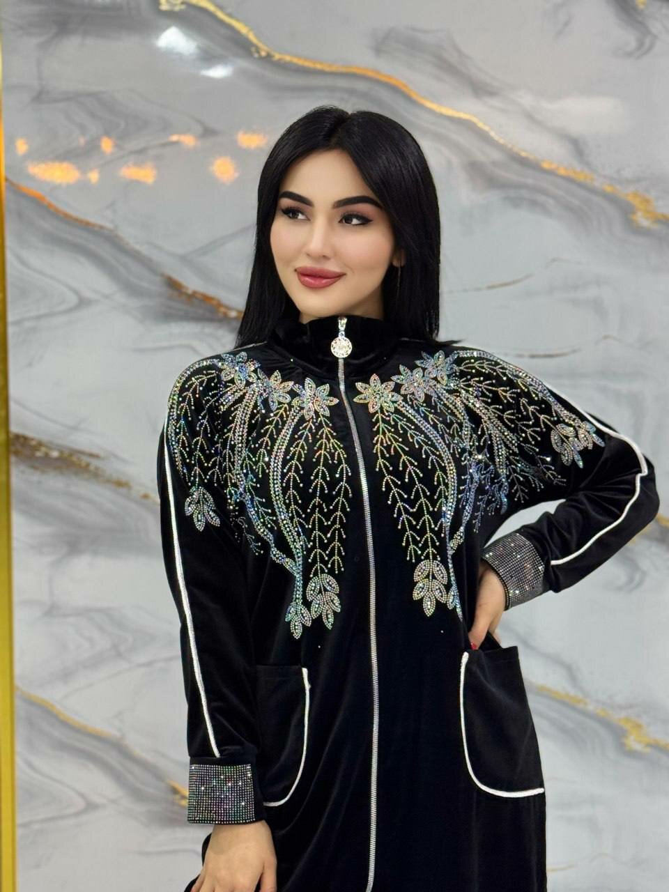 Комплект  xalat, размер 46, 48, 50, 52, 54, черная — фото 1