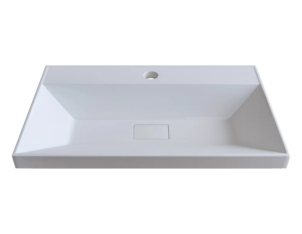 Мебельная раковина Madera Classica Slim 60 встраиваемая  из искусственного мрамора  раковина для ванной  белая  прямоугольная