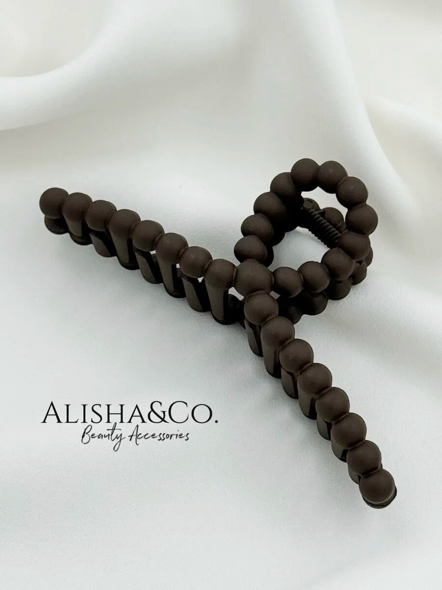 Крабик для волос большой Soft touch Bubbles темный шоколад