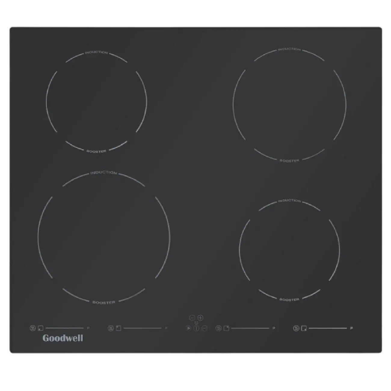 Электрическая варочная поверхность Goodwell GWP 64IN03, 4 конфорки, сенсорные/поворотные переключатели
