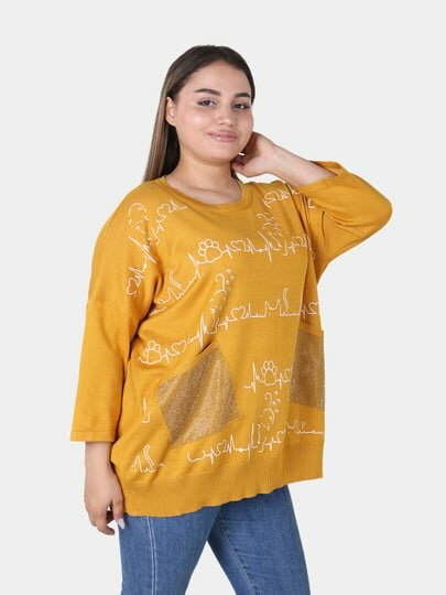 Свитер , размер OneSize, горчичный — фото 1