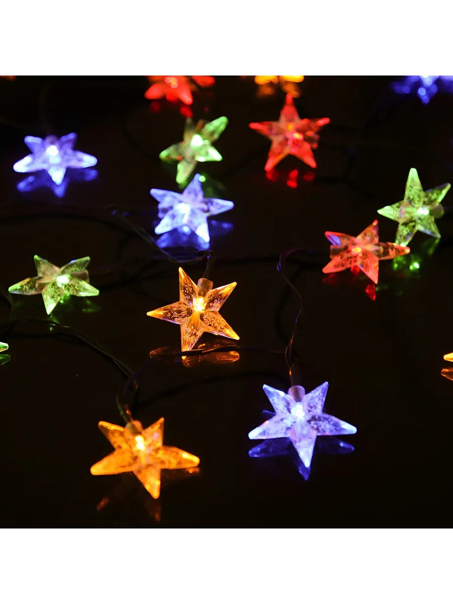 Гирлянда двойная мигающая цвет света красный/зелено-красный/синий 26 ламп