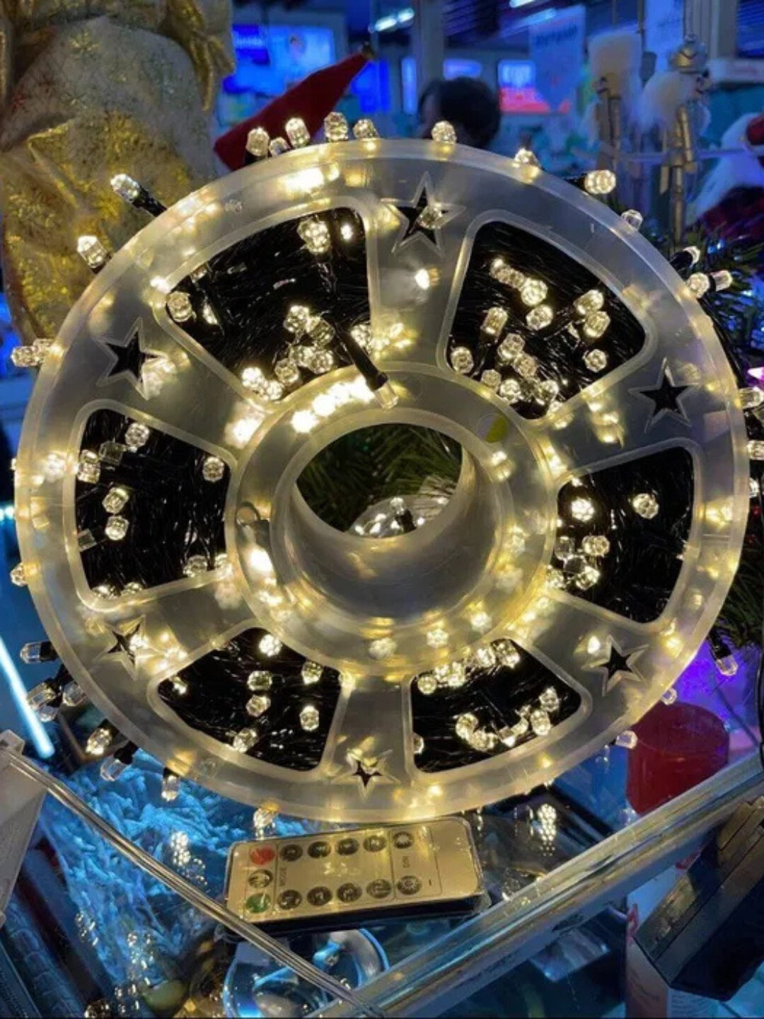 Гирлянда роса - мишура светодиодная, хвойная лапа, 50 метров, цвет белый