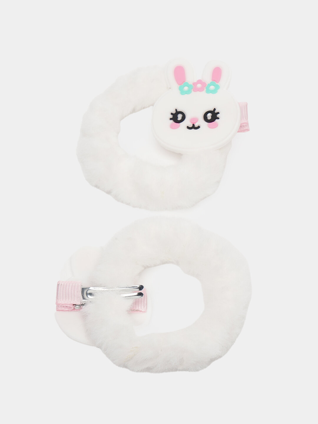 Набор две пушистые резинки + две мультяшные заколки , набор для принцессы — фото 1