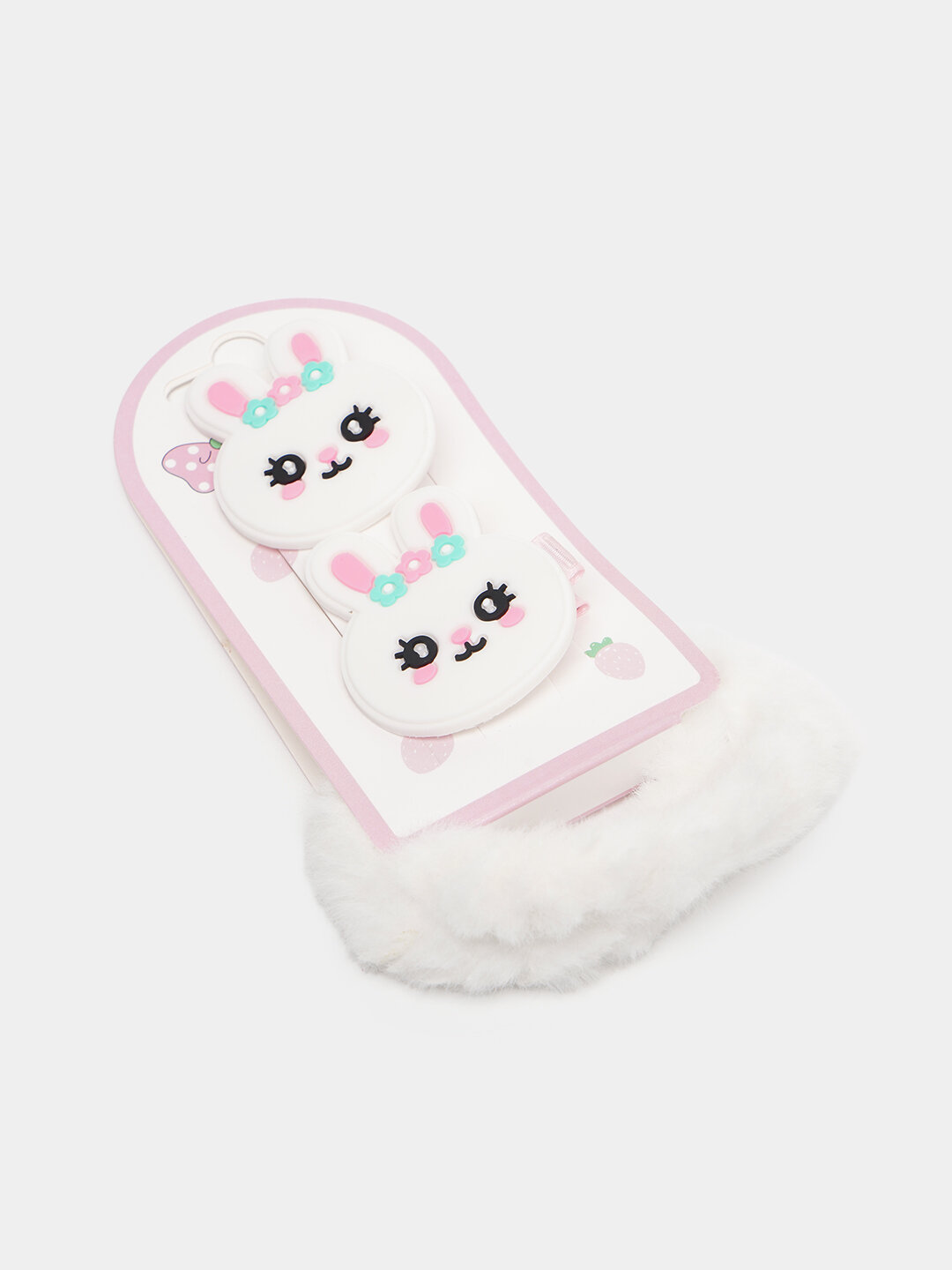 Набор две пушистые резинки + две мультяшные заколки , набор для принцессы