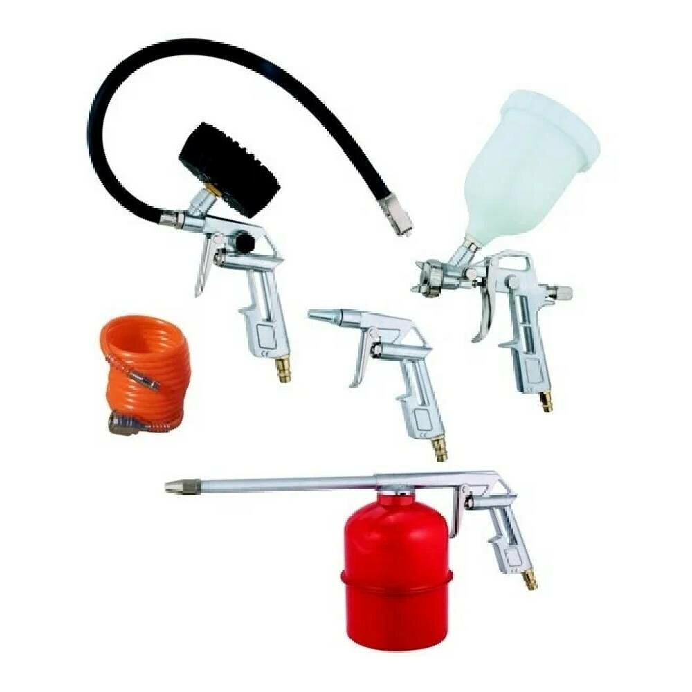 Пневмоинструмент Magnus НПИ-01 НПИ 5 в 1 краскопульт и 4 других инструмента спиральный шланг 5 м