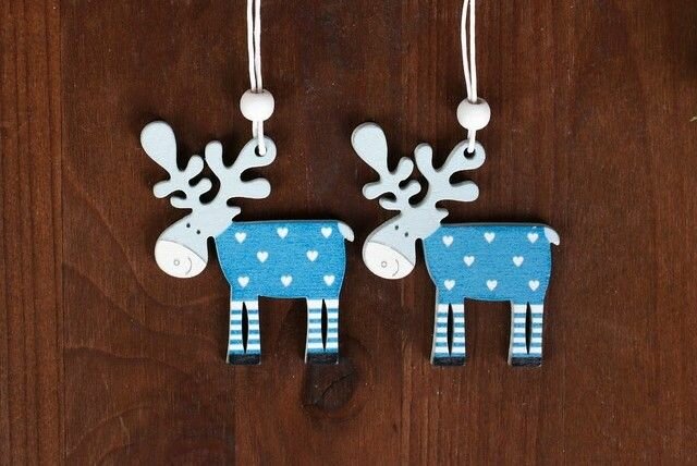 Елочные подвески из дерева "Олененок" 2 шт.