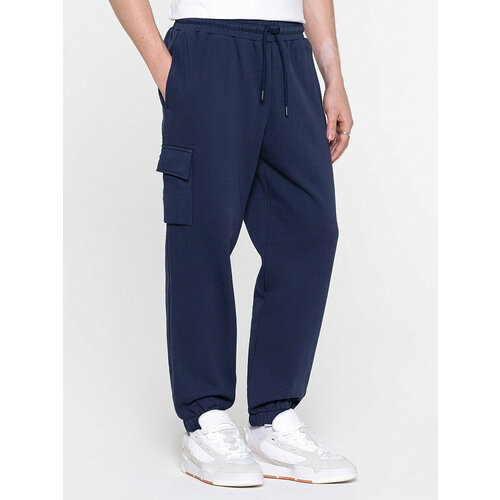 фото Брюки карго streetbeat jogger cargo french terry, размер m, синий