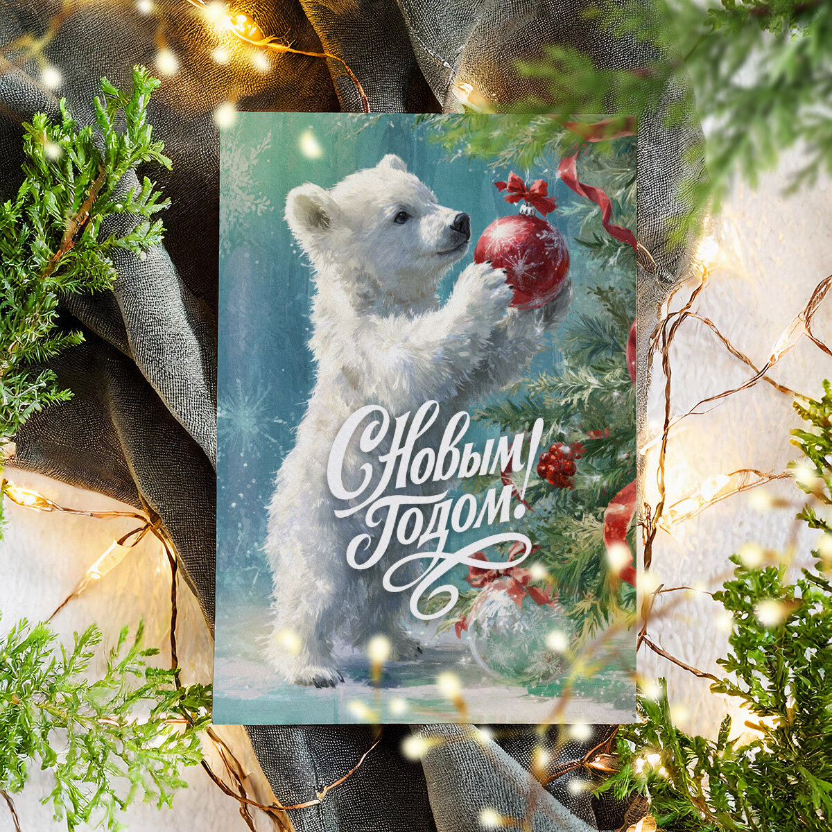 Новогодние винтажные открытки, Поздравительная открытка с Новым Годом , красивые яркие принты, формат А5