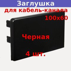 Изображение товара Заглушка ЗГЛ для кабель-каналов 100х40/100х60 мм черная (4 шт.)