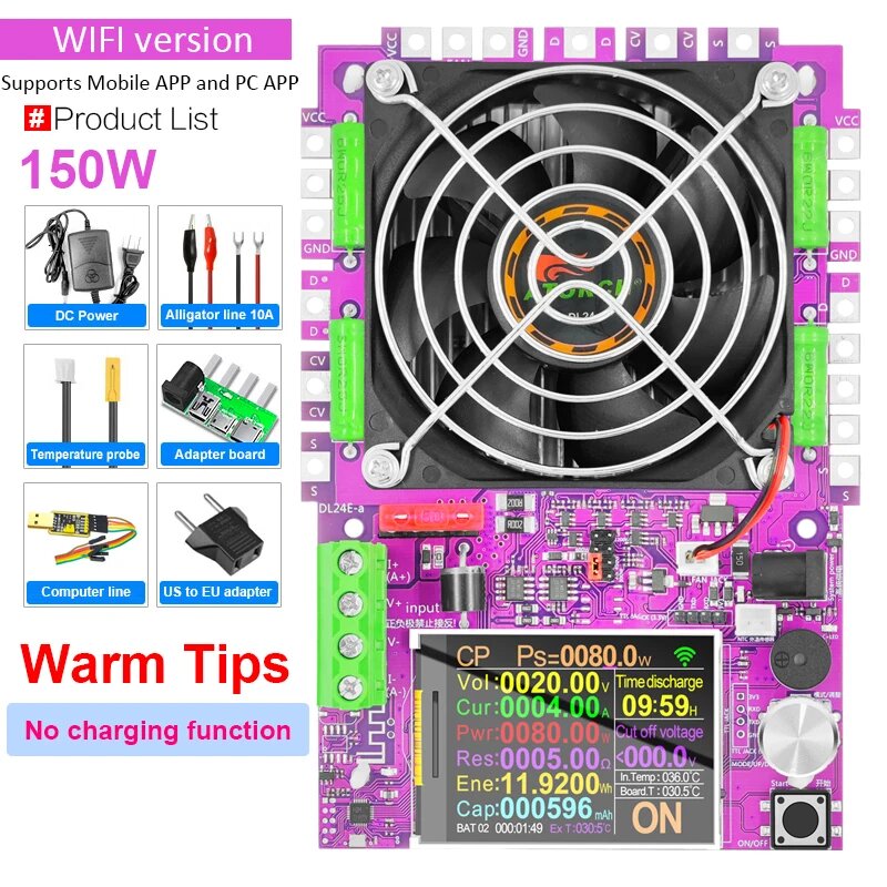 ATORCH Электронный тестер нагрузки 150 Вт 4 провода WiFi 150W
