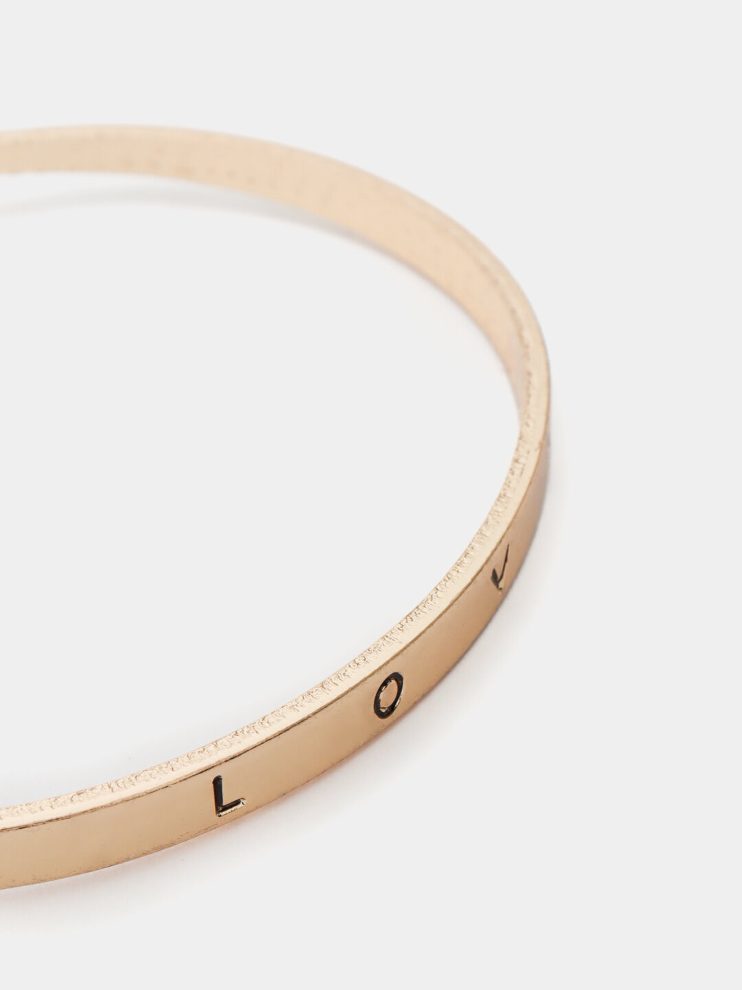 Браслет-бэнгл, 1 шт., размер one size, диаметр 6.3 см, золотой — фото 1
