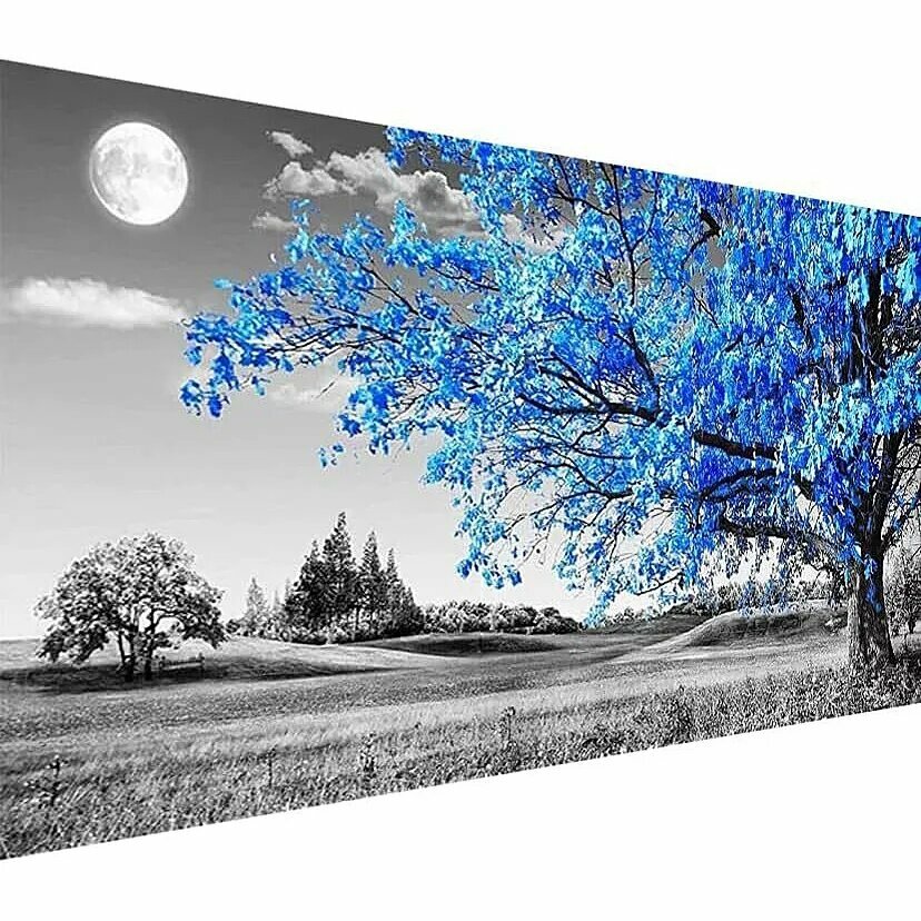 Картина с бриллиантами Одуванчик пейзаж Алмазная мозаика 140x50cm