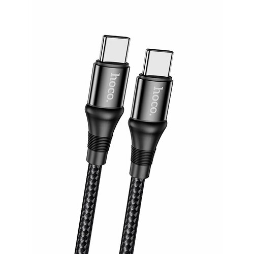 фото Кабель плетеный hoco x50 type-c to type-c, 100w, 5a, 2 метра, черный / с быстрой зарядкой для android, iphone 15-17 hoco.