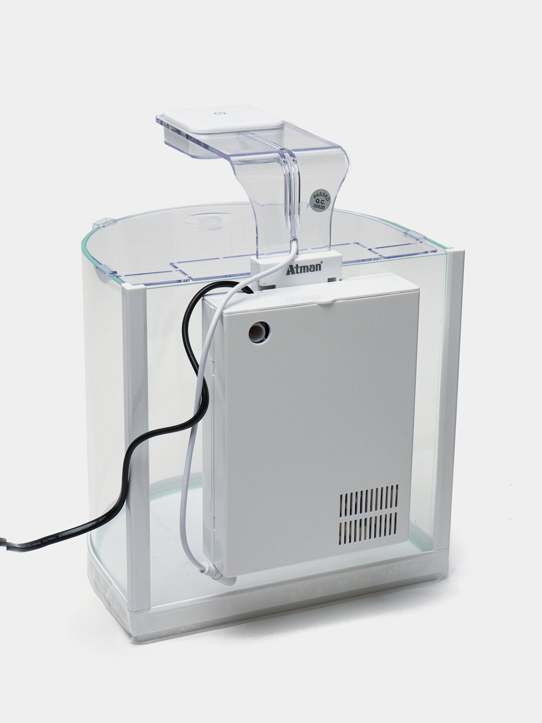 Аквариум Atman "CX-BGT-25", овальный, белый, LED-освещение, фильтр, 10 л — фото 1