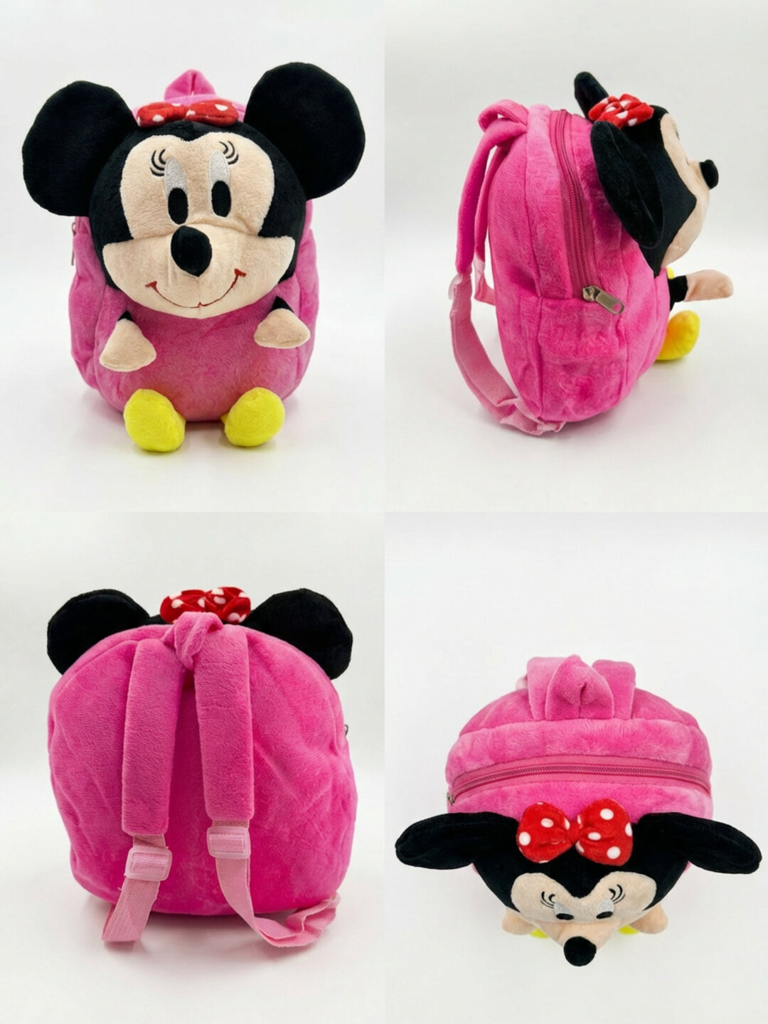 Детский плюшевый рюкзак «Minnie mouse» розовый, мягкий рюкзак-игрушка для девочки — фото 1