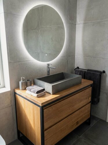 Изображение товара Раковина для ванной комнаты накладная Uperwood Mariana 60*40 см, прямоугольная, графит