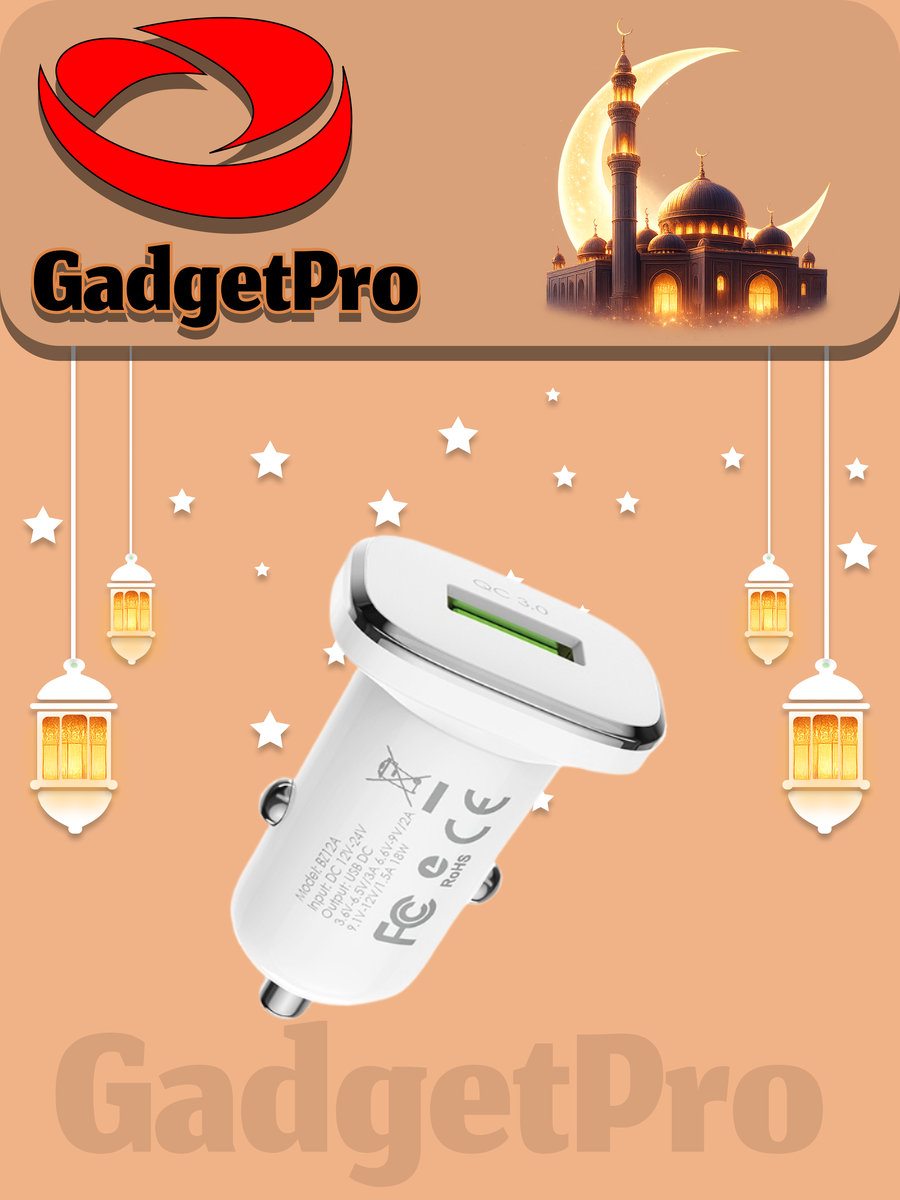 Автомобильное зарядное устройство BOROFONE BZ12, USB-Lightning, белый, быстрая зарядка.