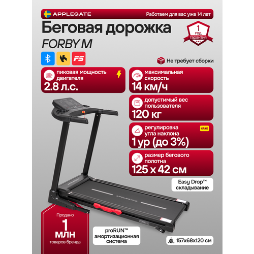 Беговая дорожка электрическая складная для дома APPLEGATE FORBY M
