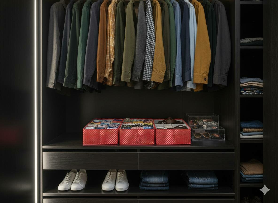 Набор органайзеров для одежды 3 шт (с ячейками) для шкафа и ящиков Удобный набор из 3 органайзеров