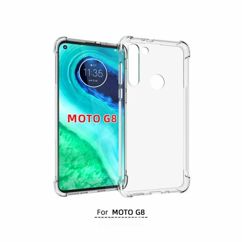 фото Чехол панель накладка mypads для motorola moto g8 с защитными заглушками с защитой боковых кнопок с усиленными углами силиконовая прозрачная