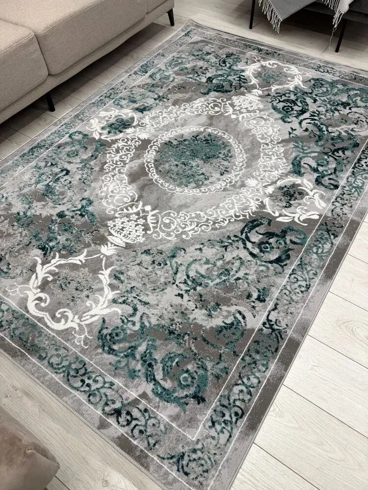Ковер прямоугольный 160x230 см, классический дизайн с узорами для гостиной и спальни