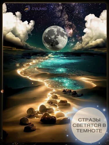 Изображение товара Набор для алмазной мозаики CVL "Лунная Ночь", без подрамника, 60x80см, 38 цветов