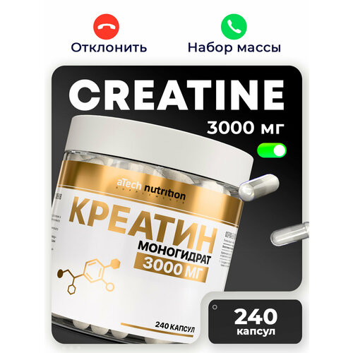 Креатин Моногидрат 100% aTech Nutrition, 240 капсул