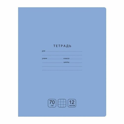 фото Тетрадь 12 листов клетка bg отличная. голубая, голубой, 10 штук