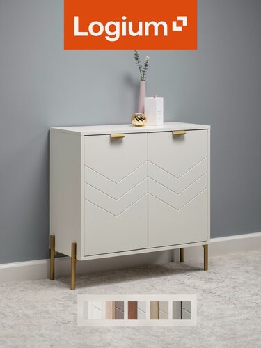 Изображение товара Комод белый для вещей с дверцами, 79х34х76 см, Венеция 16.229.02, Белый шагрень