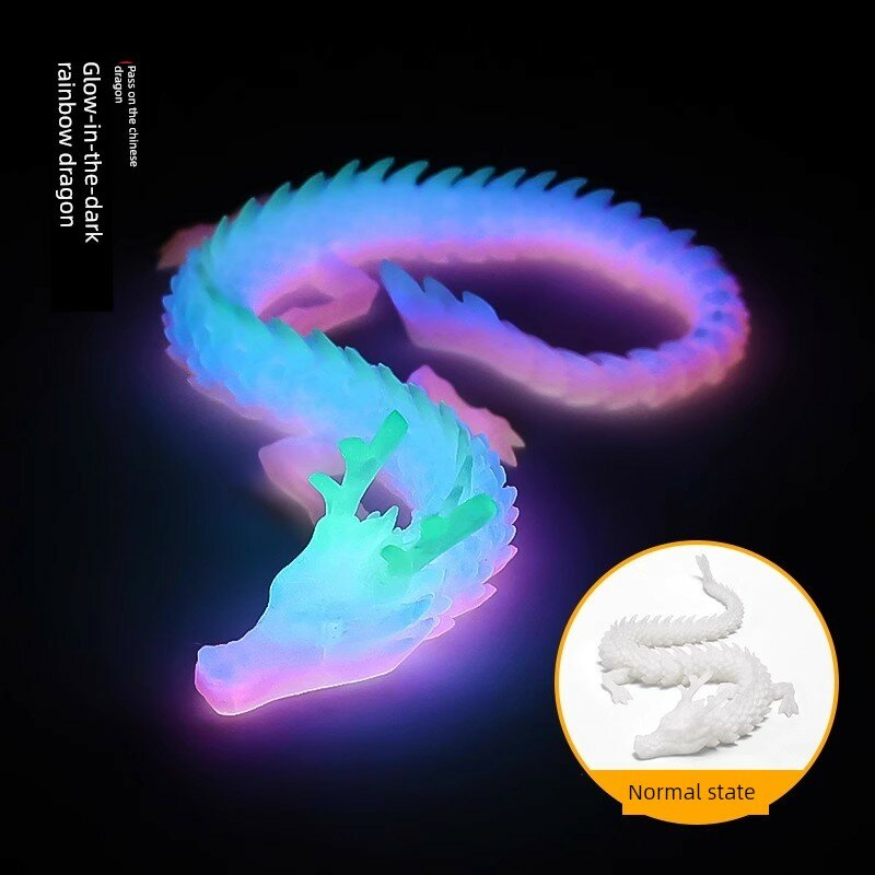 Светящаяся в темноте переливчатая дракон-игрушка 3D с мульти-суставной конструкцией, китайская мифологическая тематика