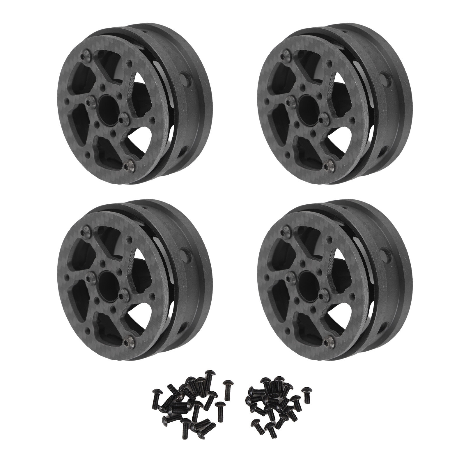 Колесные диски для rc краулера 1 10, 1 . 9 дюйма, 4 штуки, карбоновые, легкие, замена scx10 d90 capra