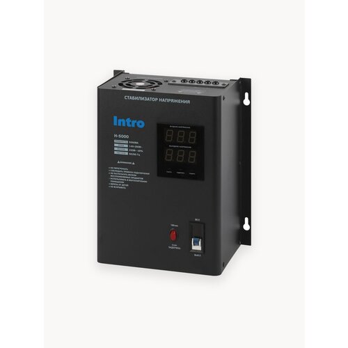 Стабилизатор напряжения 220в Intro Н-5000 однофазный релейный настенный для газового котла 5000ВА 140-260В 10801₽