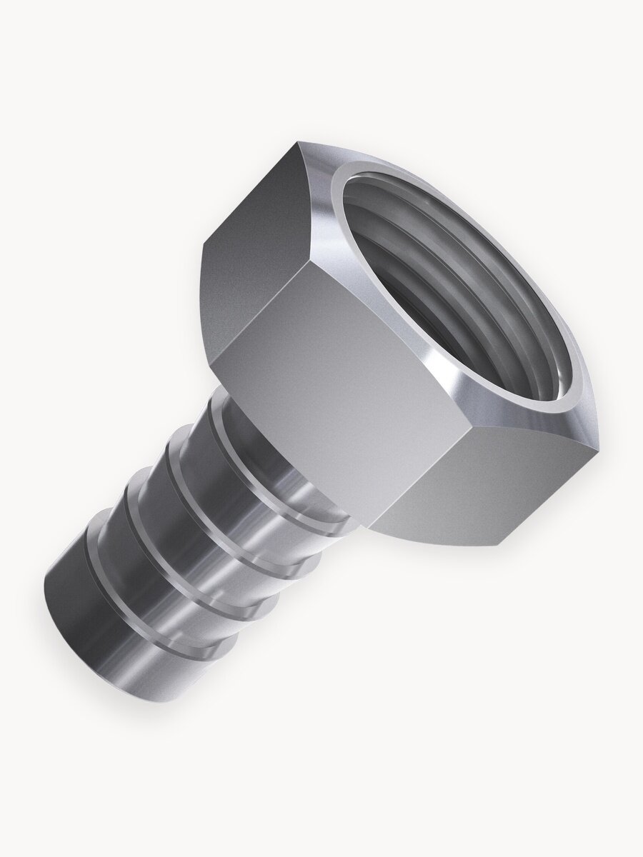 Штуцер для шланга ONKRON FSHS12Х1-2 внутренняя резьба 1/2", никелированная латунь