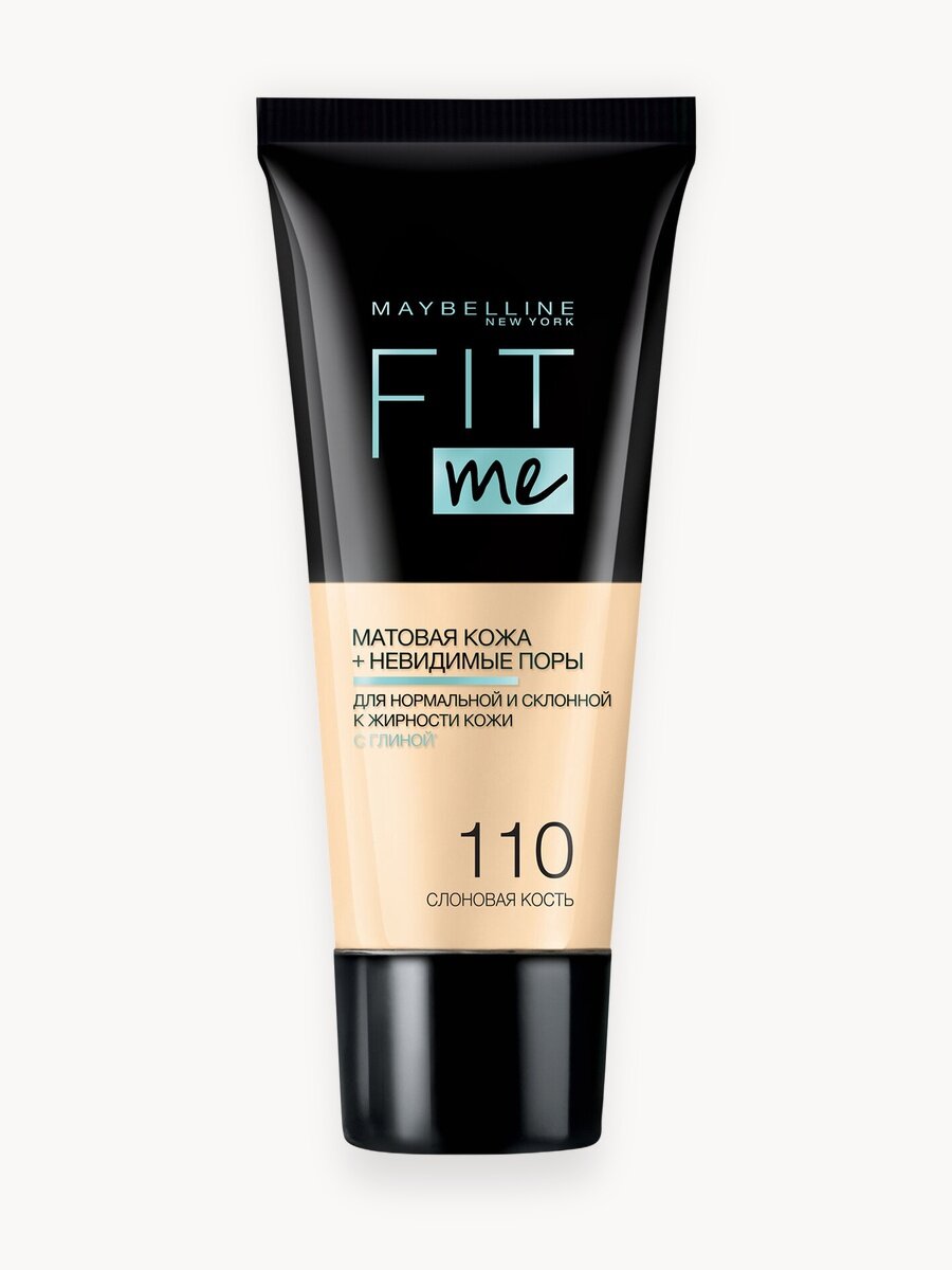 Maybelline New York Тональный крем для лица Fit Me, 110 Слоновая кость, матирующий, 30 мл