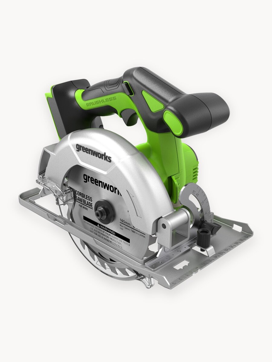 Дисковая пила GreenWorks 24V, бещеточная , диск 16,5 см, без АКБ и ЗУ