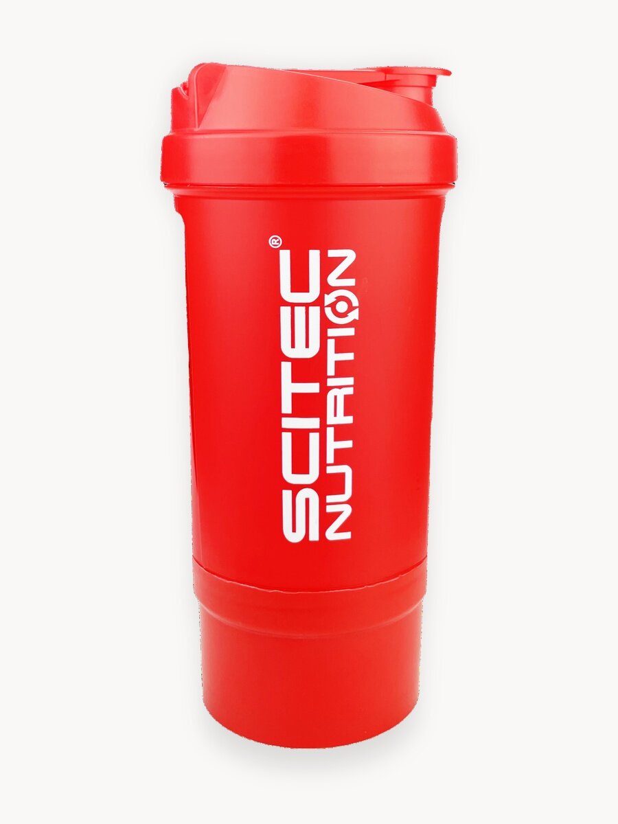 Шейкер с контейнером / Scitec Nutrition Shaker Traveller / 500 мл - красный